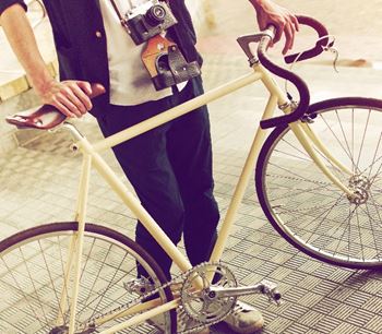 Man with bike storage
